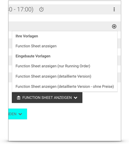 Eigene Function Sheet Vorlage & eingebaute Vorlagen