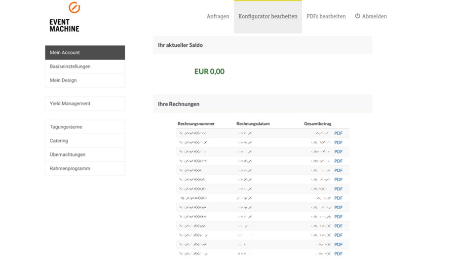 Rechnungen im Bereich "Mein Account" herunterladen Rechnungen im Bereich "Mein Account" herunterladen