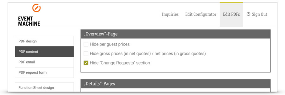 Optionally prevent independent modification of the event configuration by the customer