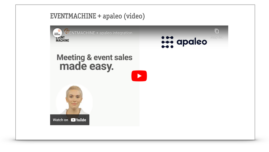 EVENTMACHINE & apaleo integration (video)