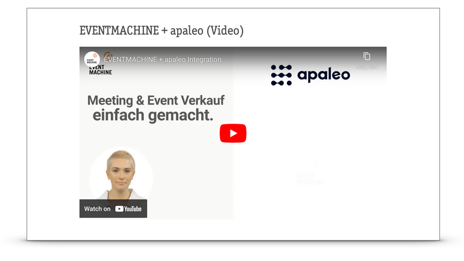 Integration EVENTMACHINE & apaleo (Video)