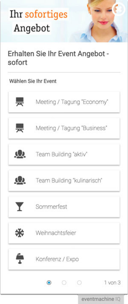Sofort-Angebote mit Eventmachine IQ Individuelle Sofort-Angebote für unterschiedliche Events dynamisch automatisieren