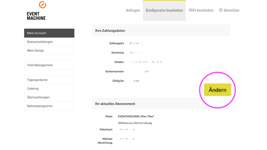 Zahlungsart selbständig abändern