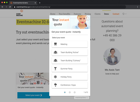 Eventmachine IQ Instant Quote