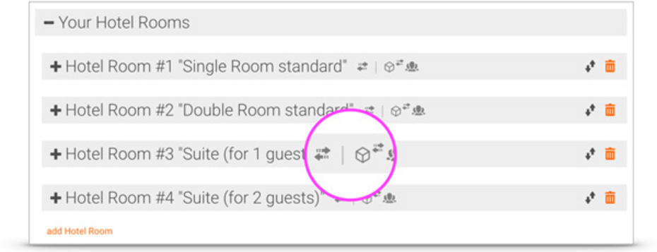 Display of API links within the admin tool