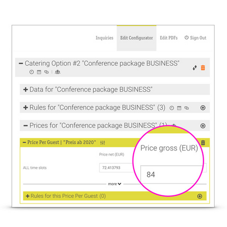 Intelligent handling of gross and net prices