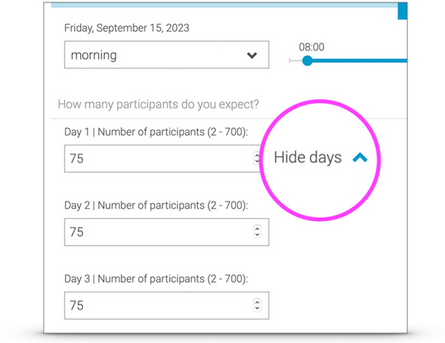 More intuitive collection of different pax numbers for multi-day events More intuitive collection of different pax numbers for multi-day events