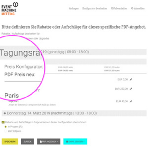 Angebote punktgenau an das Budget des Kunden anpassen - eventmachine Angebote punktgenau an das Budget des Kunden anpassen - eventmachine