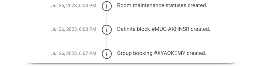 Example log for integration events