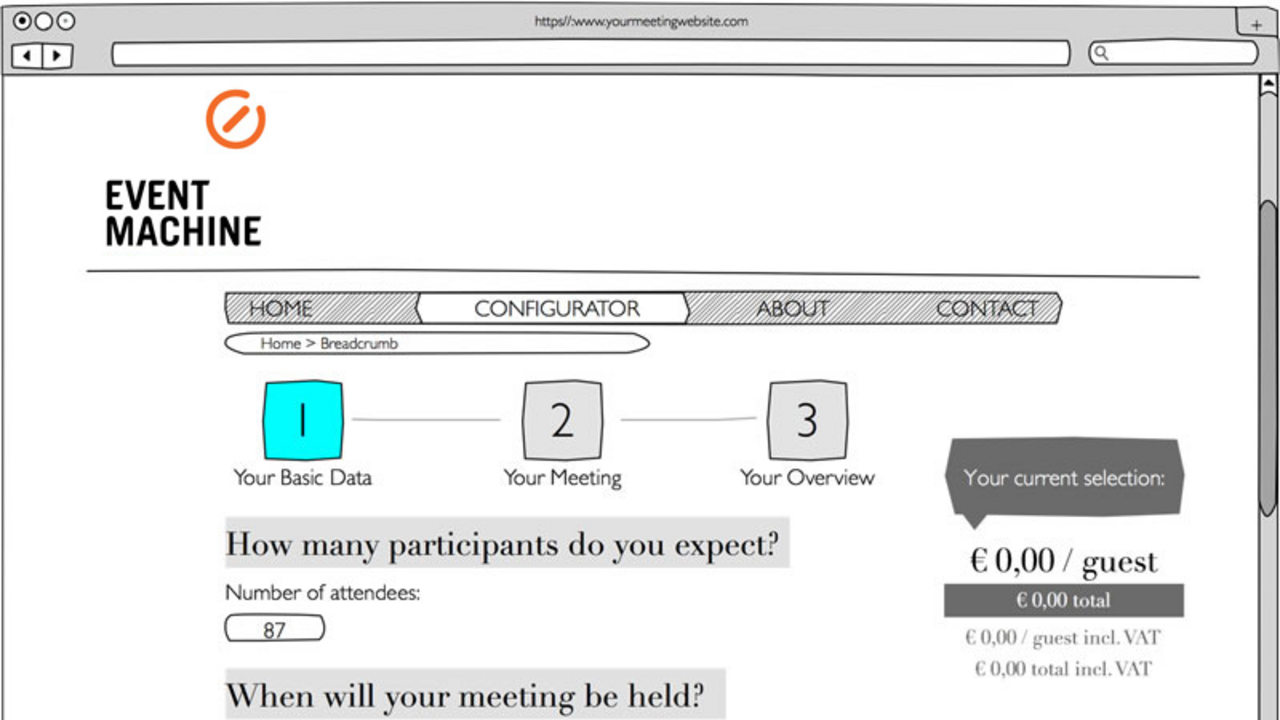 Test the configurator for conferences, meetings, workshops or seminars - eventmachine meeting.