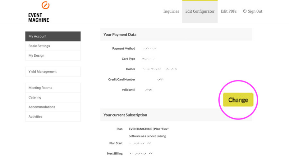Change payment method independently