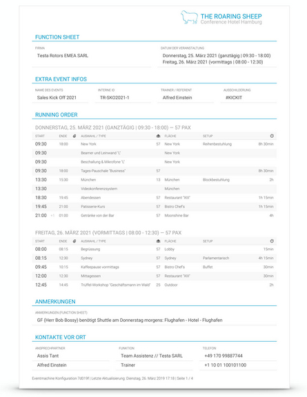 Ablaufpläne & Function Sheets schnell und einfach erstellen - und im Team und mit Kunden teilen - eventmachine Ablaufpläne & Function Sheets schnell und einfach erstellen - und im Team und mit Kunden teilen - eventmachine