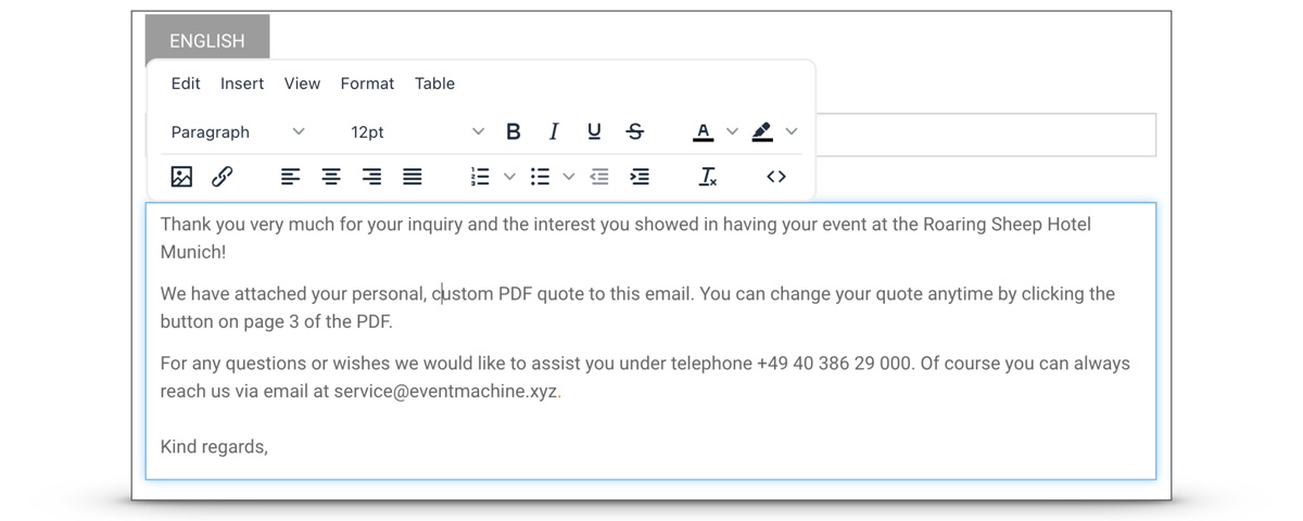Customize texts and adjust tonality