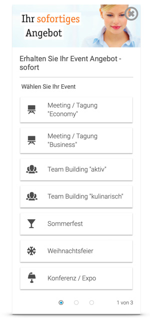 Automatisierte Event-Angebote mit dem IQ Instant Quoting Widget Automatisierte Event-Angebote mit dem IQ Instant Quoting Widget - eventmachine